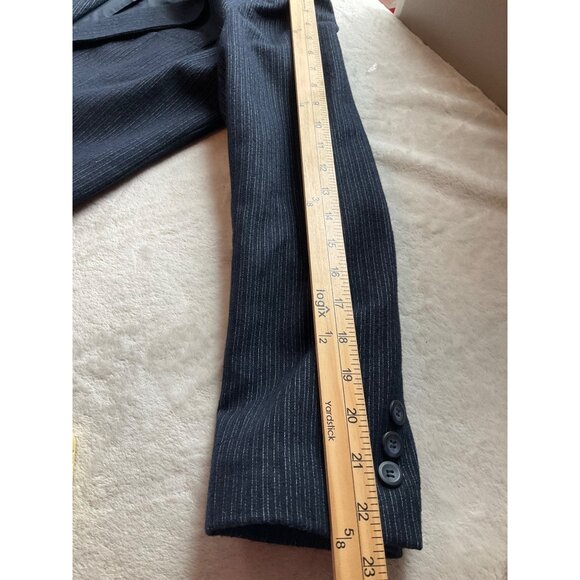 Vintage Sz Medium Sasson Pinstripe Blazer Navy Single Button Wool Bl Minimalist - Picture 6 of 12